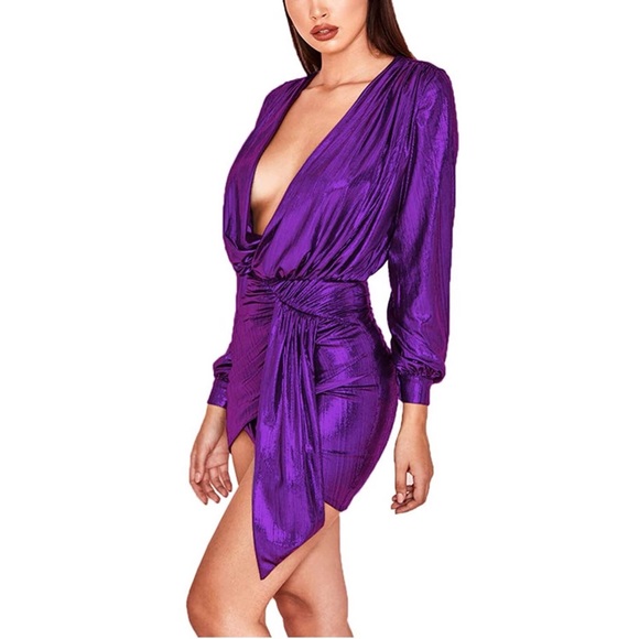 Metallic Ruched Dress - Picture 2 of 3